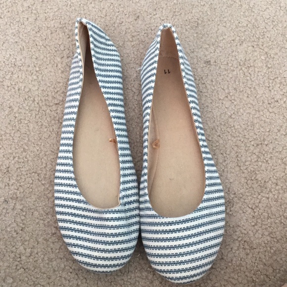 blue and white striped flats - Picture 1 of 3